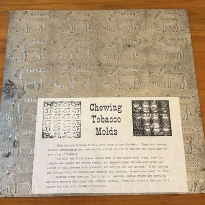 Sale Photo Thumbnail #538: Brown's Mule Chewing Tobacco Metal Embossing Mold Plate