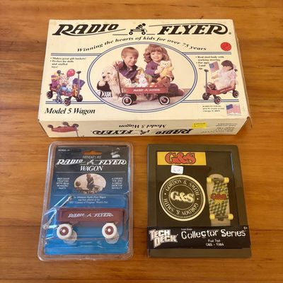 Sale Photo Thumbnail #527: Three Radio Flyer and Tech Deck Miniature and Model Toys