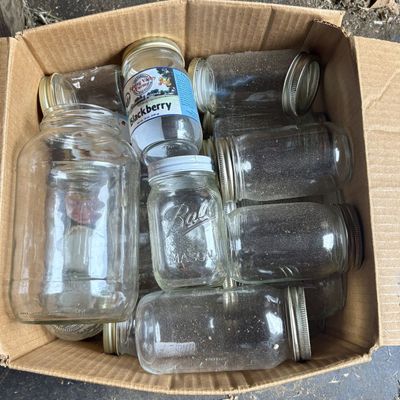 Sale Photo Thumbnail #788: A Collection of Assorted Glass Food Storage and Canning Jars
