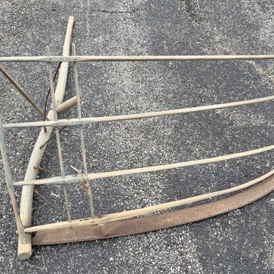 Sale Photo Thumbnail #804: Antique American Wooden Grain Cradle Scythe