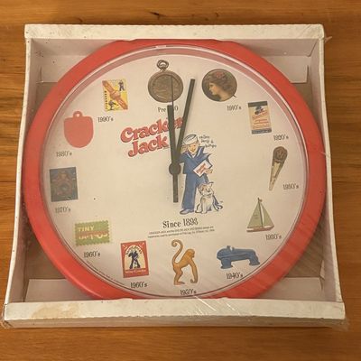 Sale Photo Thumbnail #377: Cracker Jack Promotional Through the Years History of Prizes Wall Clock