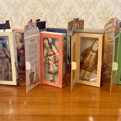 Sale Photo Thumbnail #363: An Assortment of Vintage Hallmark Historical and Holiday Cloth Dolls in Original Display Boxes