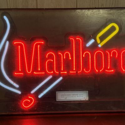 Sale Photo Thumbnail #673: Marlboro Neon Advertising Sign in Acrylic Case Circa 1997