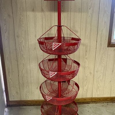 Sale Photo Thumbnail #739: Vintage Nabisco Four Tier Revolving Wire Snack Display Rack