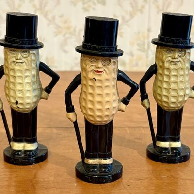 Trio of Vintage Planters Mr. Peanut Plastic Salt and Pepper Shakers