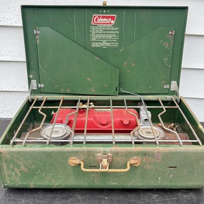 Sale Photo Thumbnail #805: Coleman Two-Burner Liquid Fuel Camp Stove