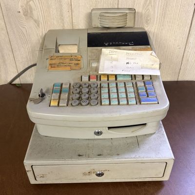 Sale Photo Thumbnail #675: Royal Model 487cv Electronic Cash Register with Metal Drawer Base