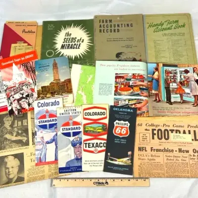 1960s Pamphlets, Recipes, Maps, Newspapers, & Account Books