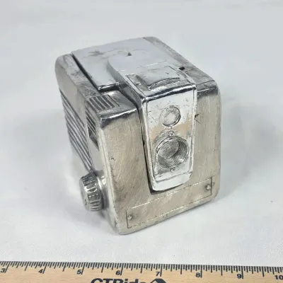 Vintage Hinged camera Style lined box art deco