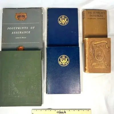 Vtg Books! This Is America My Country, Columbian Historical Novels, The Zepplin’s Passenger, Footpri