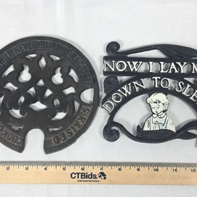 Cast Iron Trivets Antique & Now I Lay Me Down To Sleep