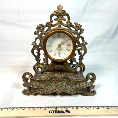Working Ornate Baroque Style Table Clock