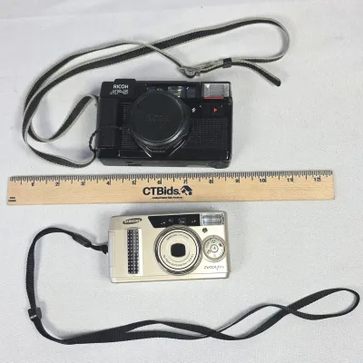 Ricoh AF-5 Point & Shoot Film Camera 1:2.8 38mm & Samsung Vega 70D 35mm Film Point & Shoot Camera