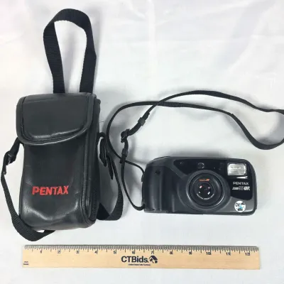 Pentax Zoom90-WR compact 35mm film camera with 38-90mm zoom lens #9405 In Case