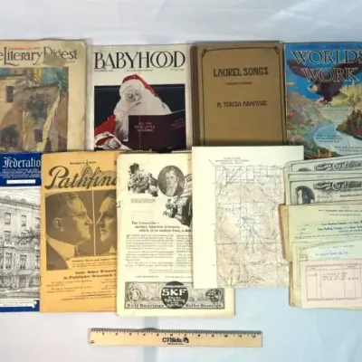 1920s Ephemera Mix! Magazines, Books, Bank Notes, & More