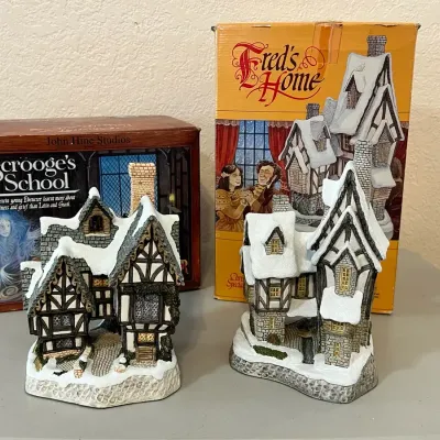 David Winter Cottages Scrooges School And Fred'David Winter Cottages Scrooges School And Fred's Home