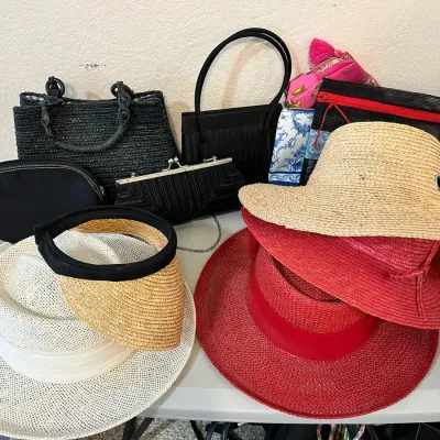 Feminine Handbags And Hats
