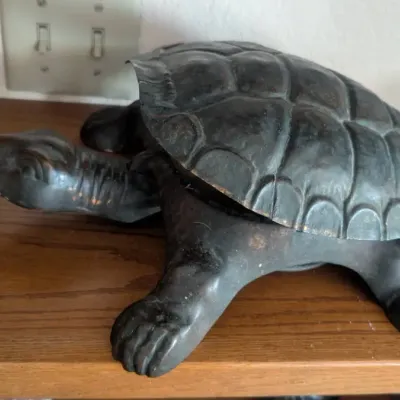 Antique Mechanical Turtle Spittoon