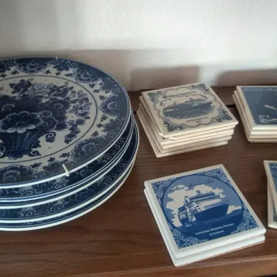 Dutch Delft Blue Pottery Lot, Vintage 