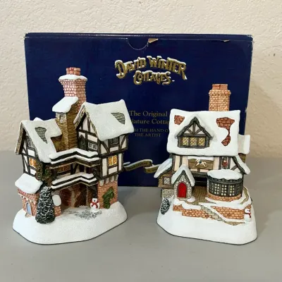 David Winter Cottages David Winter Cottages The Toy Maker 1994 And Ye Merry Gentlemen's Lodging 1995