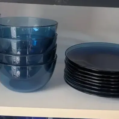 Vintage Anchor Hocking "Cafe" Blue Glassware Collection