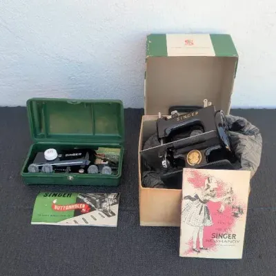 Collection of 1950s Singer Sewing Accessories. Vintage, Sewhandy Model 20, Automatic Buttonholer 