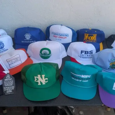 80s 90s Trucker Hat Lot - Snapback Mesh Caps, Corporate, Novelty, Sports. Vintage
