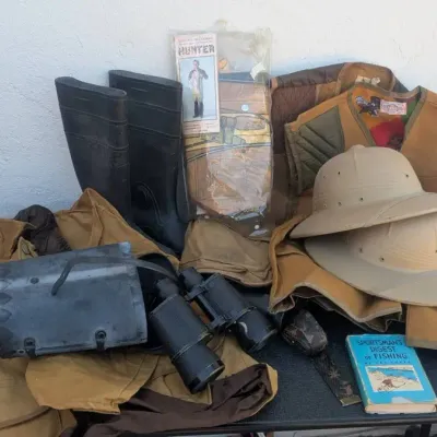 1950s1960s Sportsman & Military Field Gear Collection, Vintage, Includes U.S. Military Pith Helmets