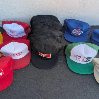 Trucker Hats and Snapbacks Primarily Focused on Mid-century American Railroads, Vintage