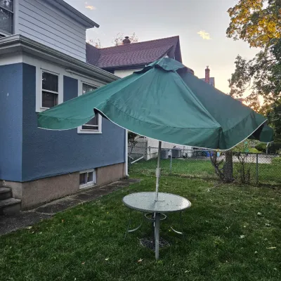 Sale Photo Thumbnail #17: Back you're an umbrella and table
