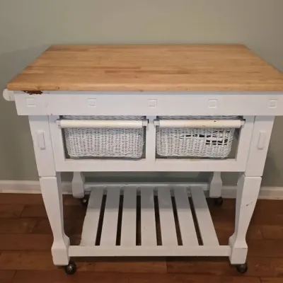 Wheeled Butcher Block Island 