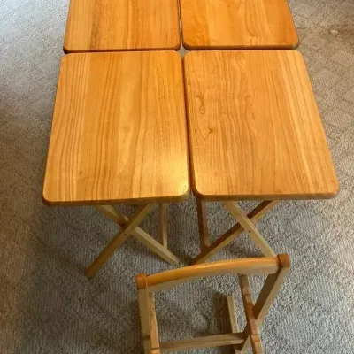 Set Of 4 Foldable Tables With Stand 