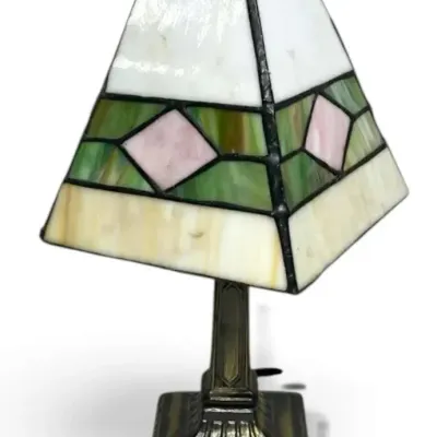 Miniature tiffany style stained glass lamp