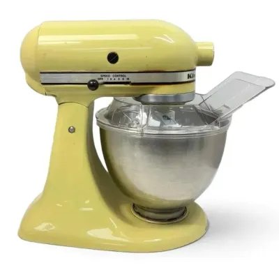 Yellow kitchenaid stand mixer w attachments