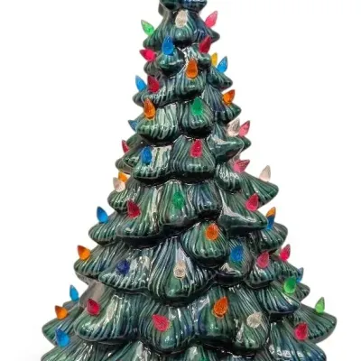 Vintage holland mold light up ceramic christmas tree 18