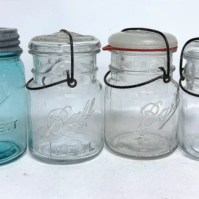 Vintage “Ball Mason Ideal” Glass Jars Set