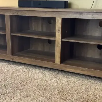 Wood 6 Shelf TV Stand 70” Wide 23.5” Tall & 15.75” Deep