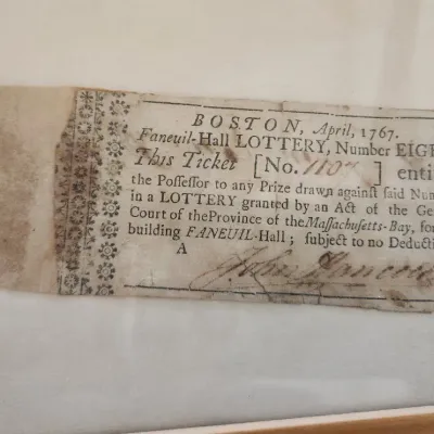 Sale Photo Thumbnail #3: John Hancock signed lotto ticket