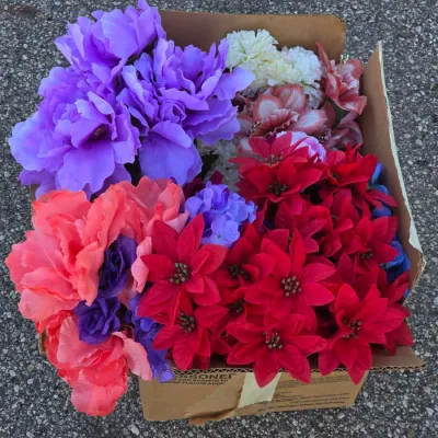 Assortment of Artificial Silk Flowers