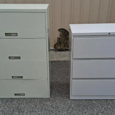 Sale Photo Thumbnail #80: Pair of File Cabinets 1- 3 Drawer 1- 4 Drawer