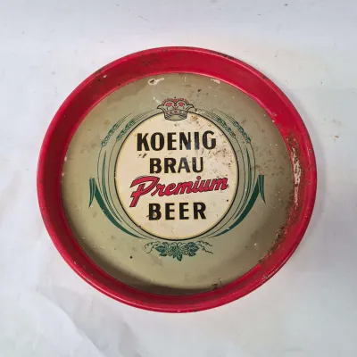 Vintage Koenig Brau Premium Beer Metal Serving Tray Approx. 13"