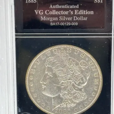 1885 - Morgan Silver Dollar - Bradford Mint Certified VG Collector's Edition