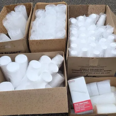 Lot of Cups and Plastic Storage Containers