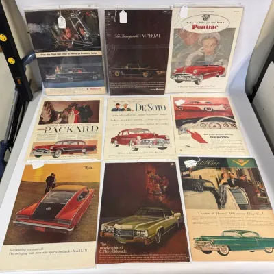Collection of 9 Vintage Car Adverts