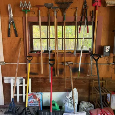 Large Assortment of Lawn & Garden Tools - Rakes, Shovels, Snow Shovels, Loppers & More - Lake Odessa Off-Site