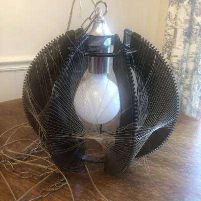 Vintage Paul Secon MCM Hanging Light Lamp String Sphere for Repair