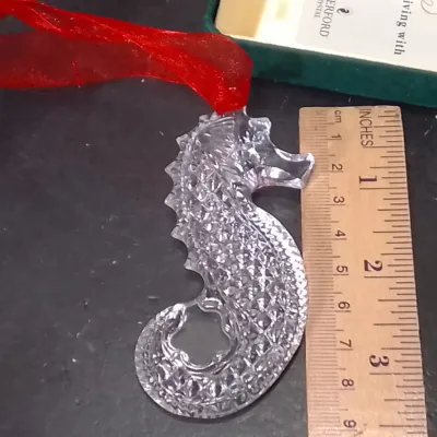 Waterford Crystal Seahorse Ornament From Marshall Field's, Complete With Original Box And Packaging - Potterville