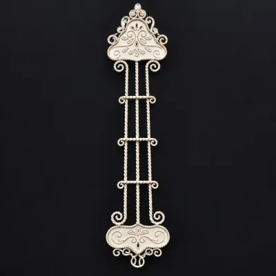 Vintage Ornate White Metal Wall Mount 4 Butter Pat Plate Display Holder Scrollwork 24 Inch – Potterville