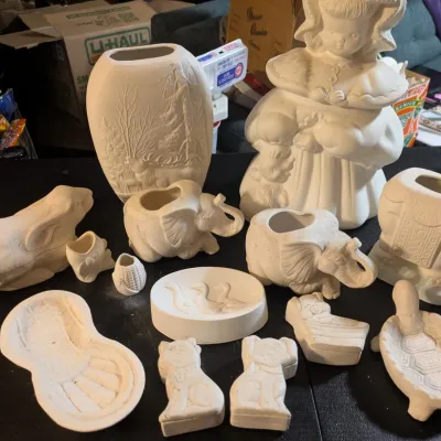 Ready to Paint Ceramic Vessels, Trinket Boxes, Cookie Jar & More