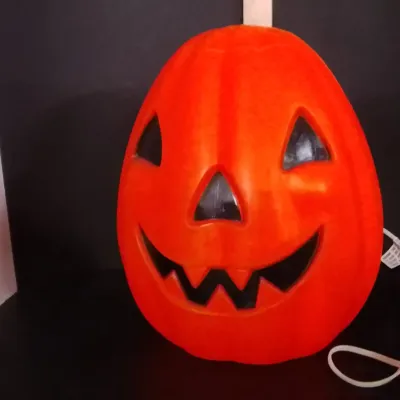 Vintage Empire Plastic Blow-Mold Halloween Jack-O'-Lantern Pumpkin Decoration - Potterville